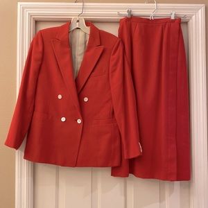 Vintage Cricketeer tomato double breasted jacket and skirt, 4P